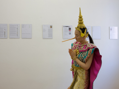 Wantanocchio, fiberglass, Thai dress, print on paper, variable-size